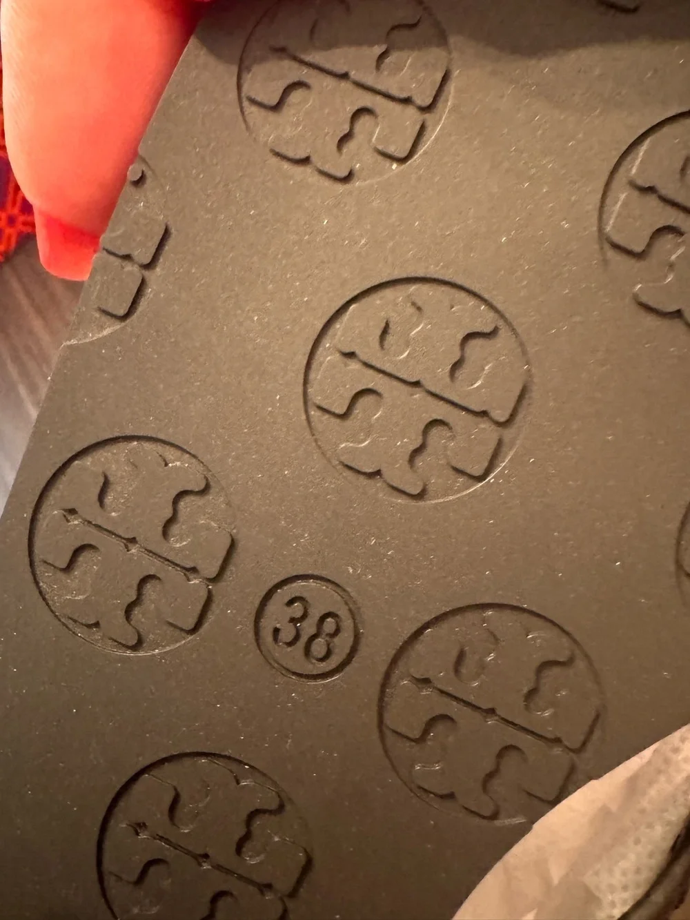 Brand New-never own-full details Tory Burch Black Leather Logo Sandals